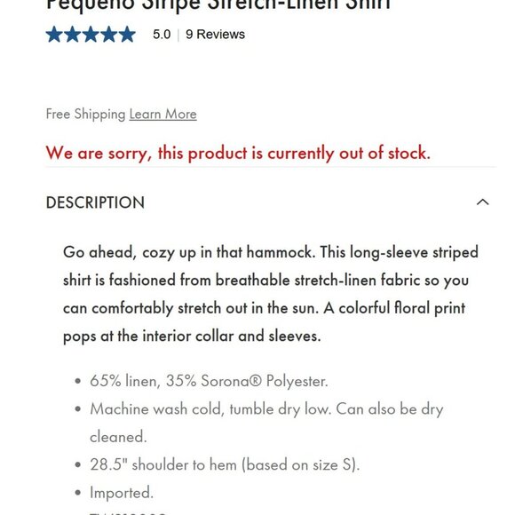 Tommy Bahama Pequeno Stripe Stretch-Linen Shirt XS - Picture 8 of 8